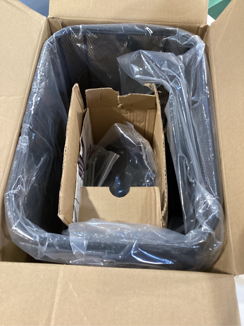 Condition photo showing As Is for Scooter Basket Extra Large 130lb Loading Capacity Removable Front basket for Man Adult with Water Holder Heavy Duty Quick Release Iron Mesh Basket with Handle Easy Assembly & Portable