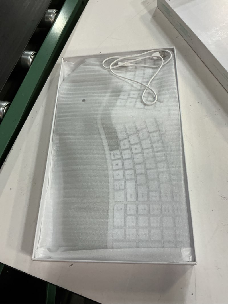 Condition photo showing Good Condition for nulea rt05 wireless ergonomic keyboard, split keyboard with wrist rest, usb-c charging, 7-color backlight, natural typing, bluetooth and usb connectivity, compatible with windows,mac white