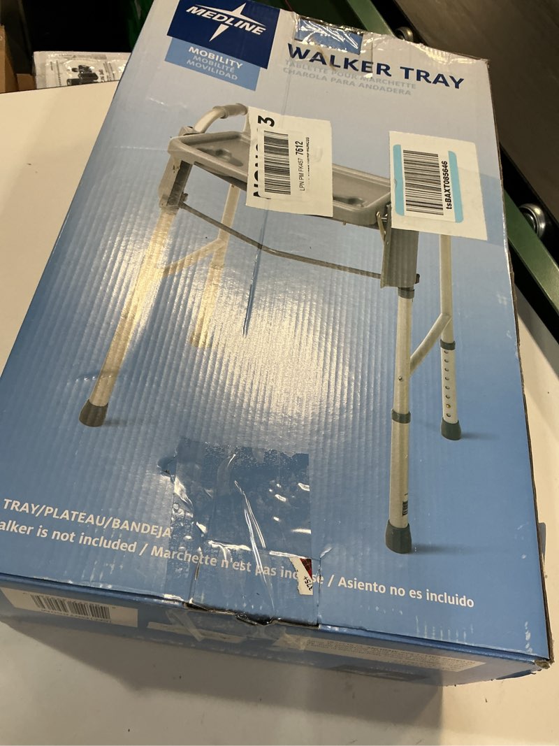 Condition photo showing Good Condition for (Incomplete)Medline Guardian Walker Flip Tray, Gray, 1 Count