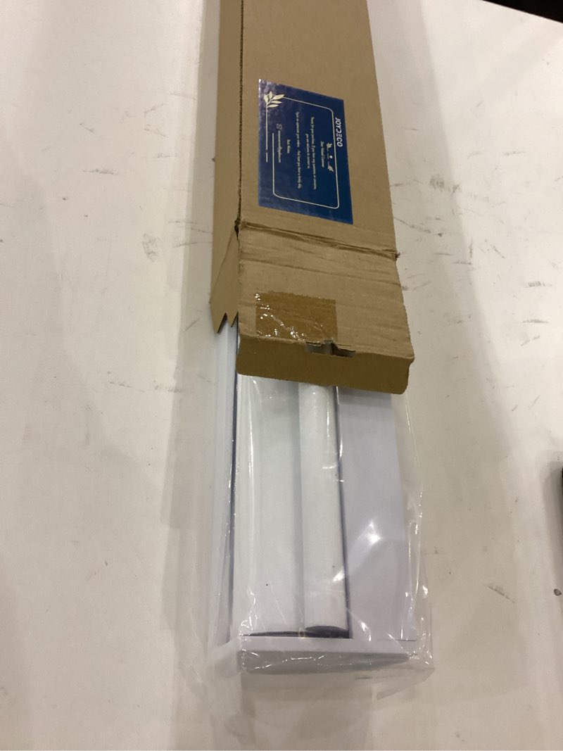 Condition photo showing New/Like New for Joydeco No Drill No Tools Blackout Shades, Cordless Roller Shades, Privacy Blinds for Indoor Windows, Easy Install Window Blinds for Home, Bedroom, Kitchen, Office (White, 35" W X 75" H) White 28"W x 75"H