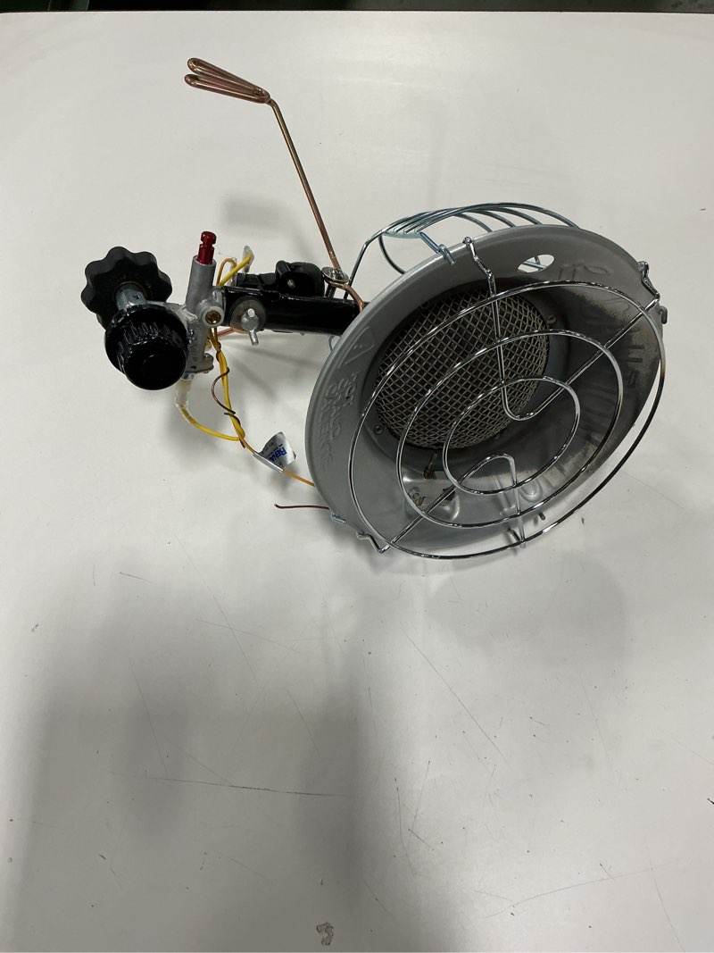 Condition photo showing As Is for Mr. Heater F242100 10-15K BTU Single Tank Top Propane Patio Heater