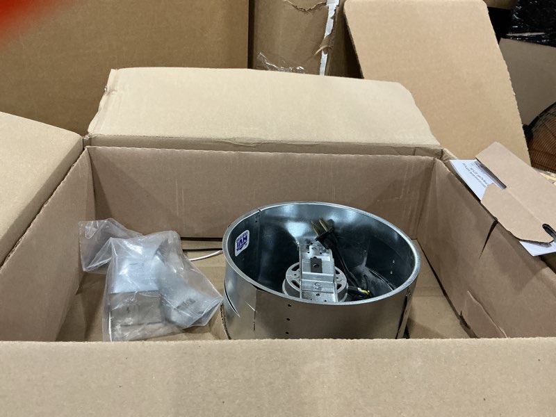 Condition photo showing New/Like New for broan-nutone 509 through-the-wall ventilation fan white cover, 200 cfm, 8.5 sones, 8" fan, 200 cfm no switch dial