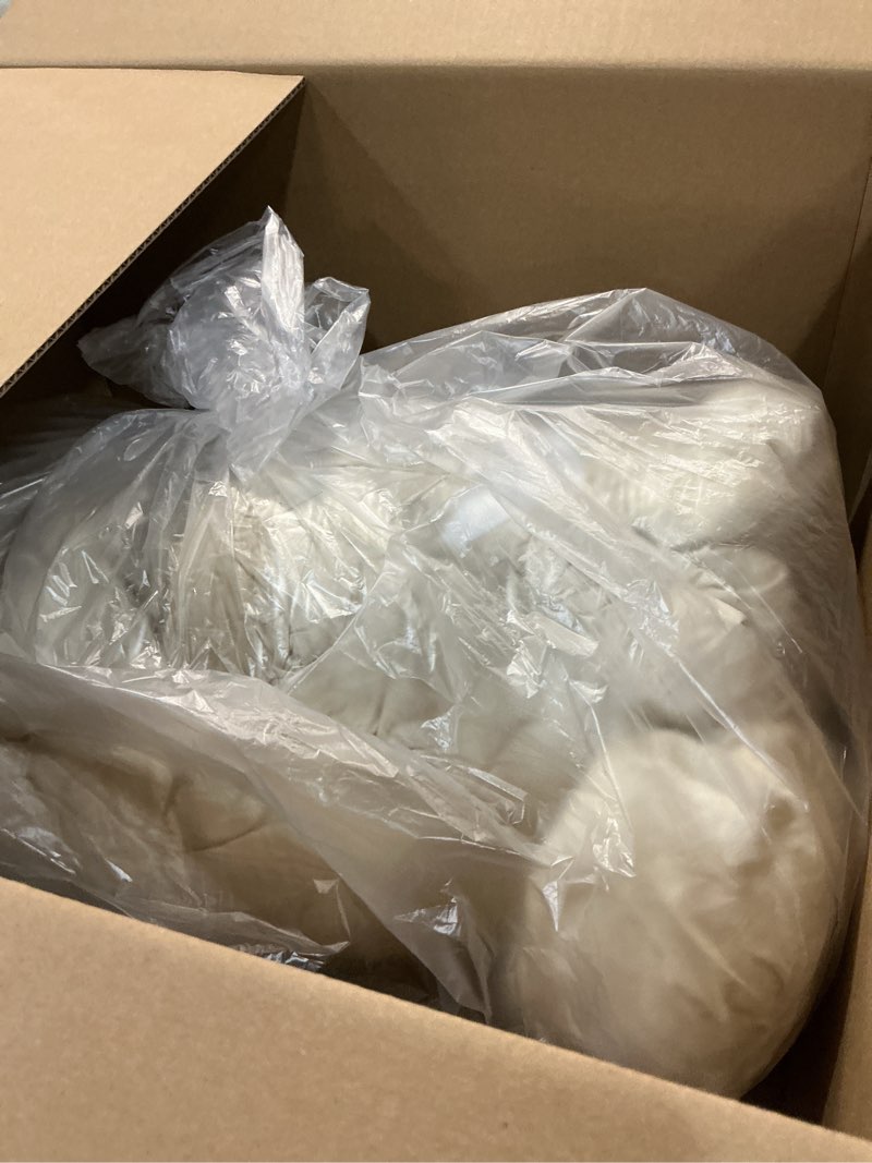 Condition photo showing As Is for Bonlino King Size Comforter Set Bedding - Ruched Wheat Comforter King Bed Set Boho Shabby Chic Bedding for Bedroom Comforter Fluffy 3 Piece Ruffle Comforter Set with Pillow White Soft and Luxury Wheat King