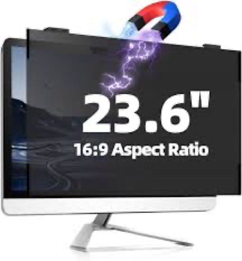 Magnetic Privacy Screen for Frameless Computer Monitor 23 Inch 16:9 Aspect Ratio,Hanging Blue Light