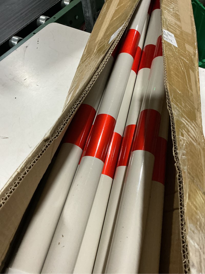 Condition photo showing As Is for huwena 12 pcs retractable traffic cone bar 4-6.9ft expandable, red white