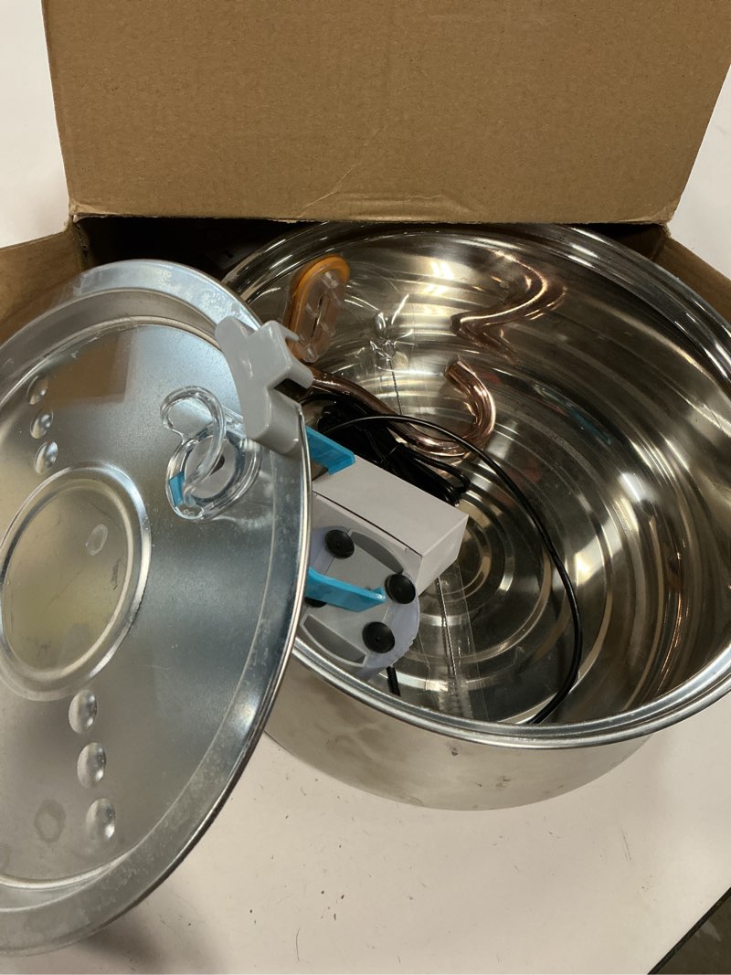 Condition photo showing Good Condition for stainless steel cat water fountain automatic drinking fountain, quiet circulating water bowl, dishwasher safe, indoor pet fountain for hydrated healthy cats (stainless steel, 4l corded) stainless steel 4l corded