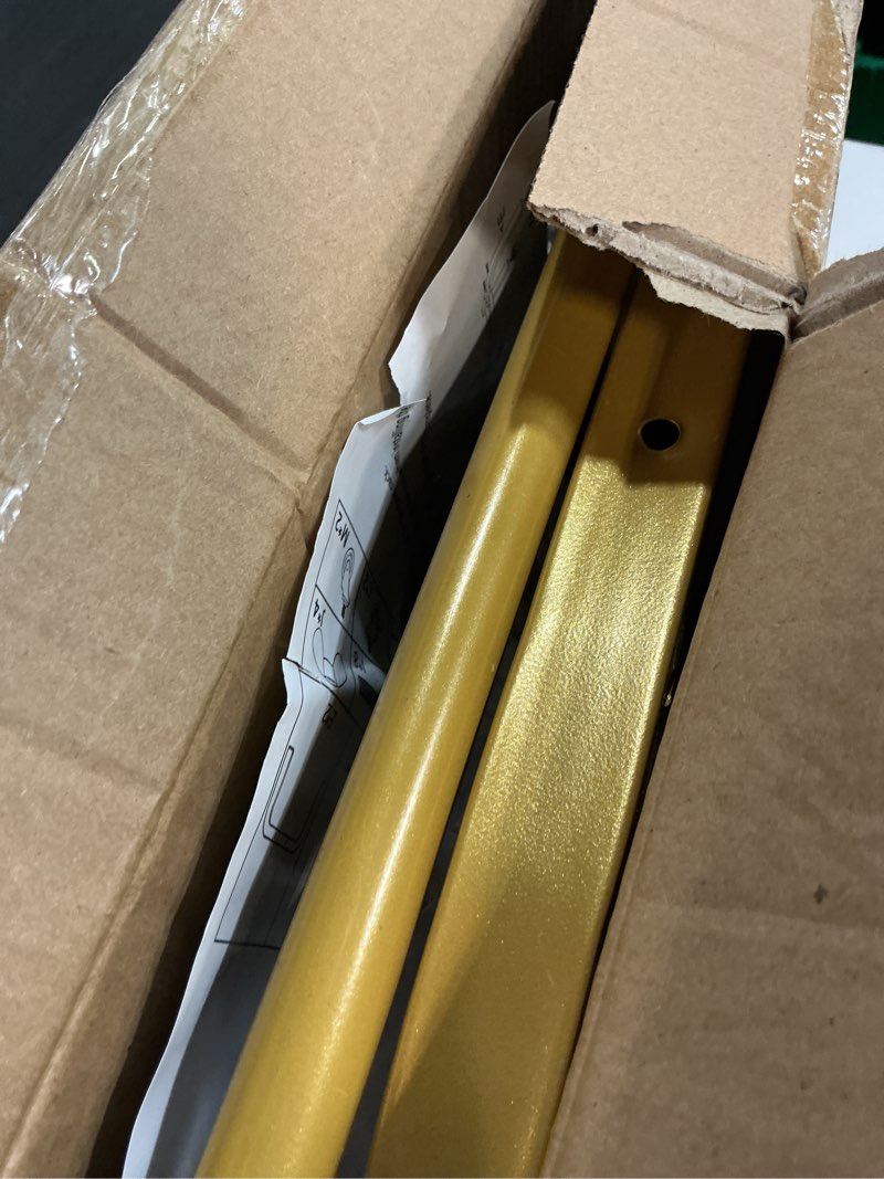 Condition photo showing Good Condition for JIUYOTREE Metal Clothing Rack with Wheels 43.3 Inches Rolling Clothes Garment Coat Rack with Bottom Shelf Clothing Rack for Hanging Clothes Coats Skirts Shirts Sweaters Gold Gold 43.3"W x 15.75"D x 61"H with wheels