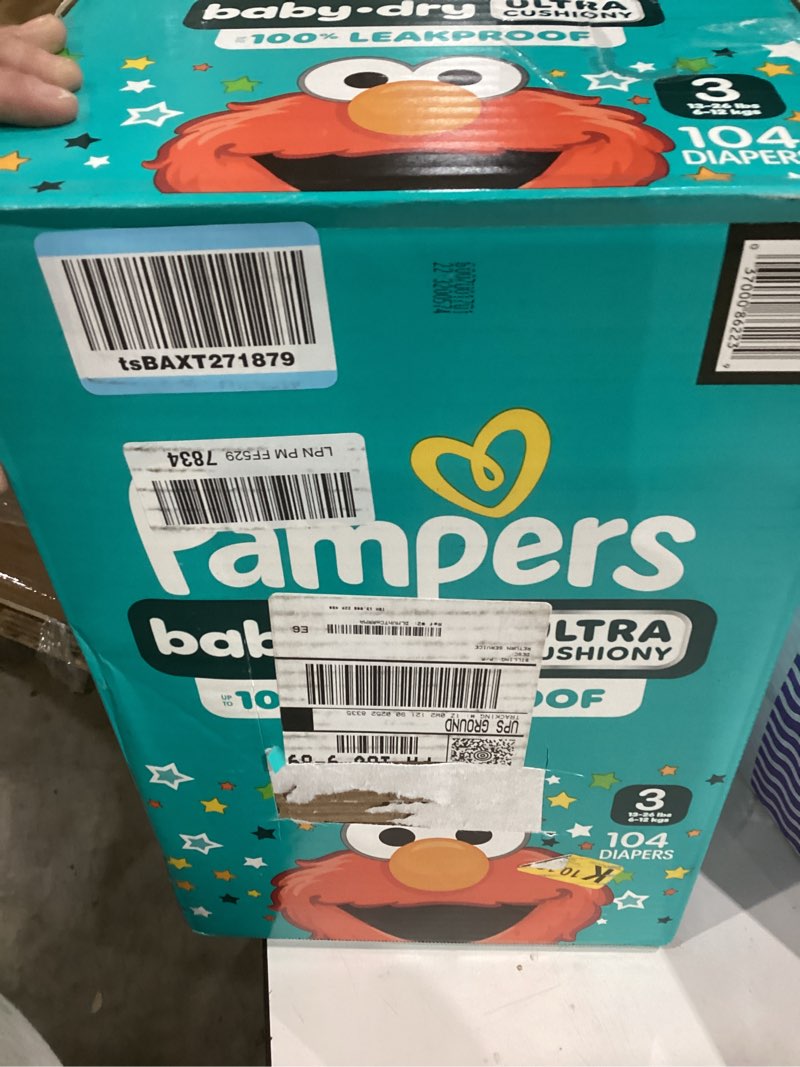 Condition photo showing New/Like New for Pampers Diapers - Baby Dry - Size 3, 104 Count, Absorbent Disposable Infant Diaper (Packaging May Vary) Size 3 104