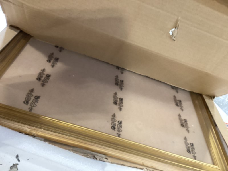 Condition photo showing Good Condition for gulethun 20x20 frame, transitional modern design picture frames, rustic poster frame for home decor, gold vintage photo frame, horizontal or vertical display, choose size & color gold 20x20in