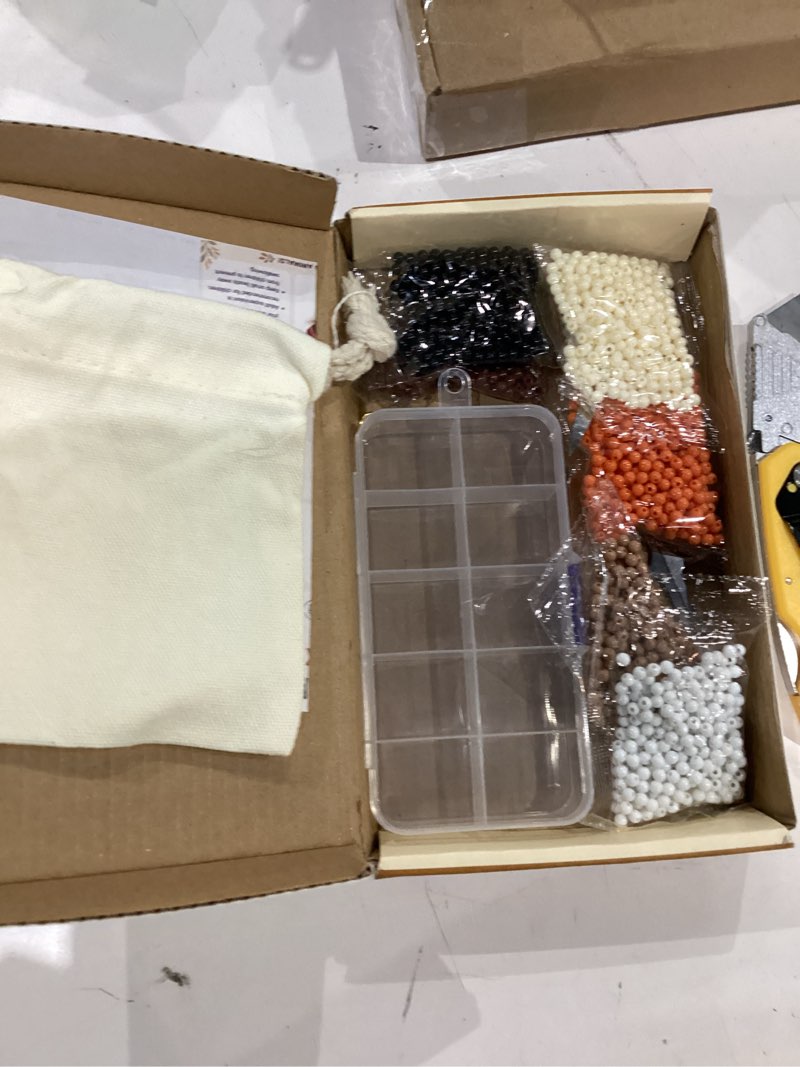 Condition photo showing As Is for blowadm 4pcs tiny 3d beaded animal diy kit,easy diy beading embroidery kit,3d animal themed beadwork kit for beginners & craft enthusiasts, with instructions woodland friends