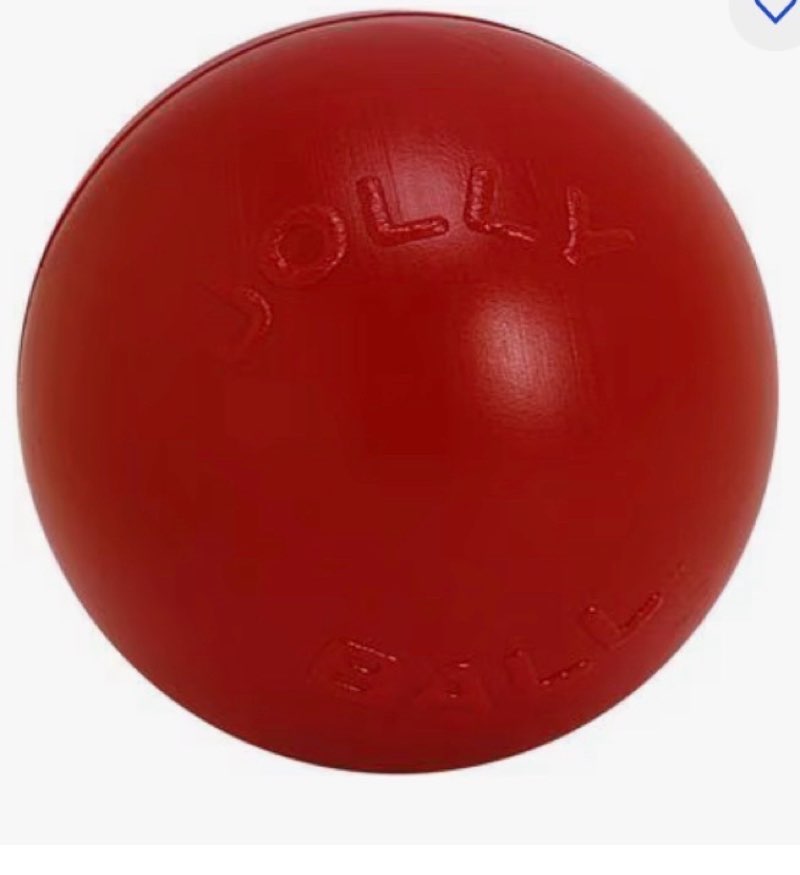 Jolly Pets 10" Push-n-Play Ball Dog Toy, Red