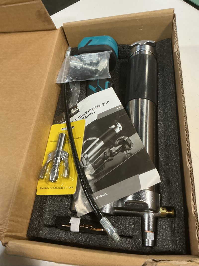 Condition photo showing Good Condition for 16000psi cordless electric grease gun with 59" hose, compatible with makita 18v battery, 8oz/min , stainless steel tube, 2-in-1 rotating handle, portable grease gun for combines (bulk suction only)
