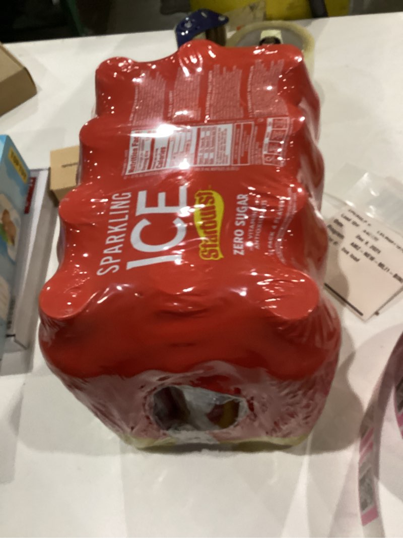 Condition photo showing New/Like New for Sparkling Ice STARBURST Red Variety Pack, Zero Sugar Flavored Sparkling Water, Vitamins & Antioxidants, 17 fl oz, 12 count (Kiwi Strawberry, Black Cherry, Starburst Fruit Punch, Starburst Watermelon) Red Pack 17 Fl Oz (Pack of 12)