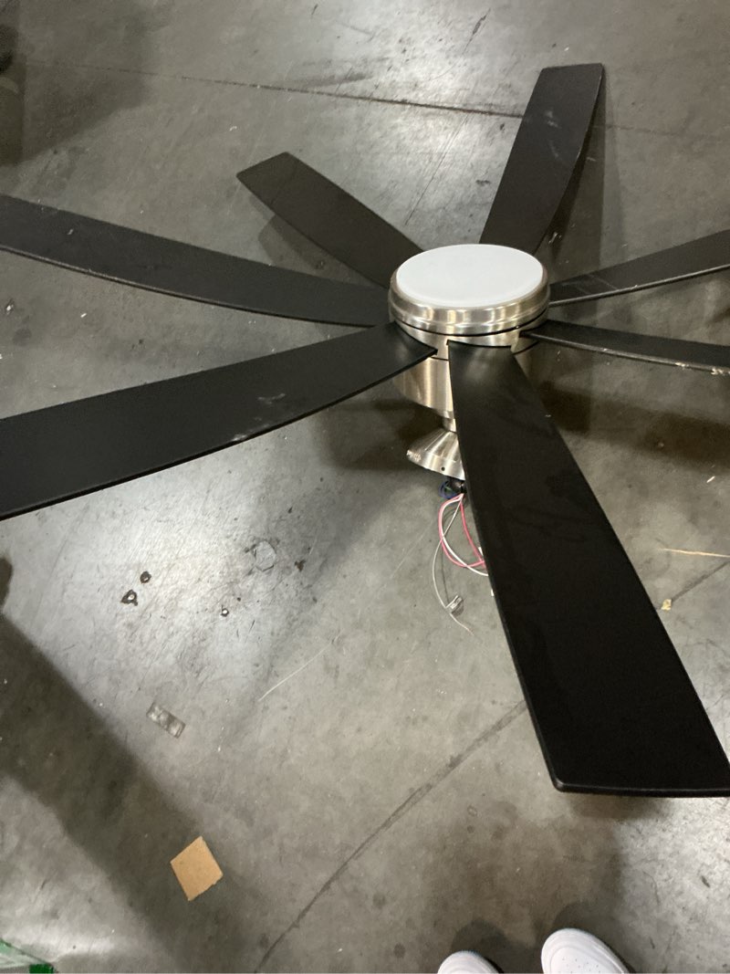 Condition photo showing As Is for barcelona 8-blade 72" cg fan matte black blades