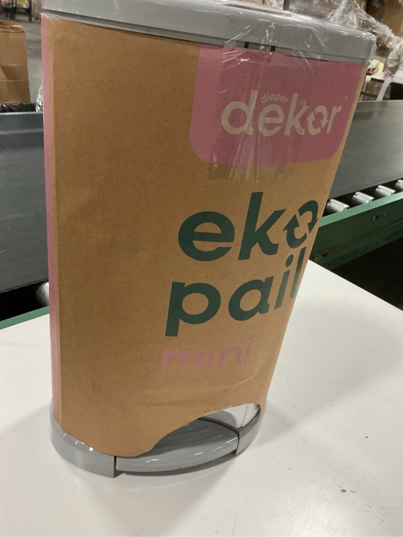 Condition photo showing Good Condition for Diaper Dekor EKO MINI Diaper Pail, White, ONLY Eco-Friendly Diaper Pail Made with 70% Recycled Materials, Hands-Free: Step–Drop–Done, Cost-Effective Refill System Eko White