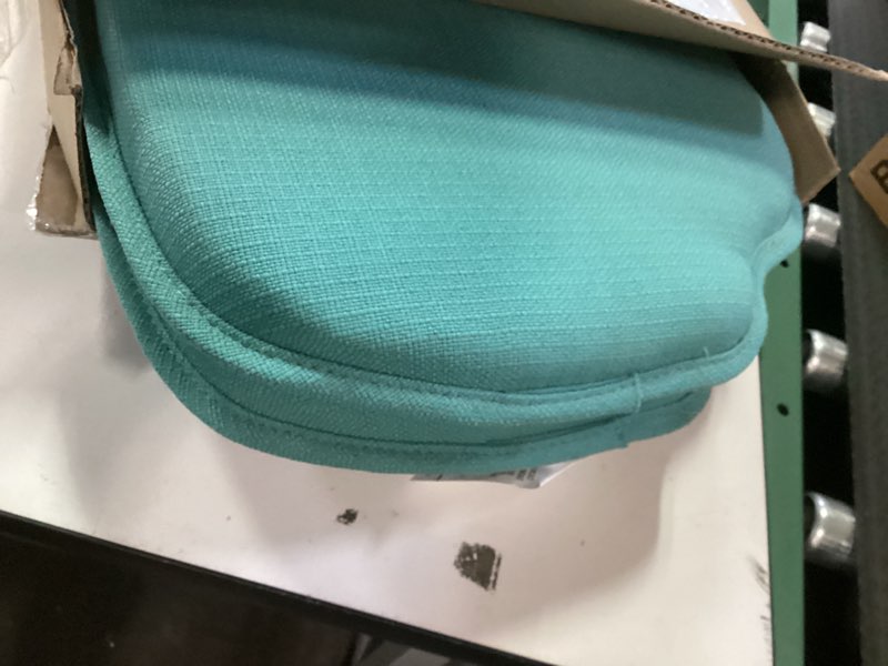 Condition photo showing New/Like New for Klear Vu Gripper Omega Non-Slip Windsor Chair Cushions with Skid-Proof Seat Pad for Dining Room, Kitchen, and Office Use, 16x15 Inches, 2 Count (Pack of 1), Teal Teal 2 Count (Pack of 1)