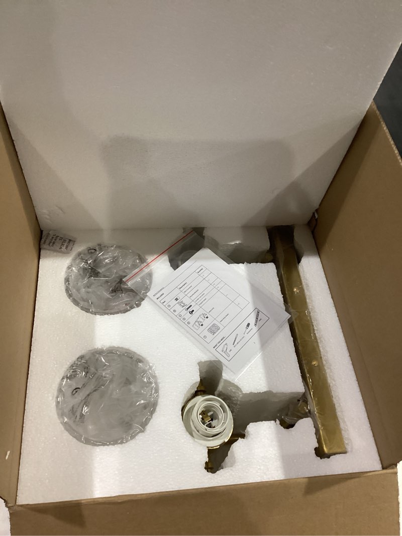Condition photo showing As Is for 2 light crystal glass vanity light, gold bathroom lighting fixtures over mirror modern bath wall sconce lighting for bedroom living room gold 2-light