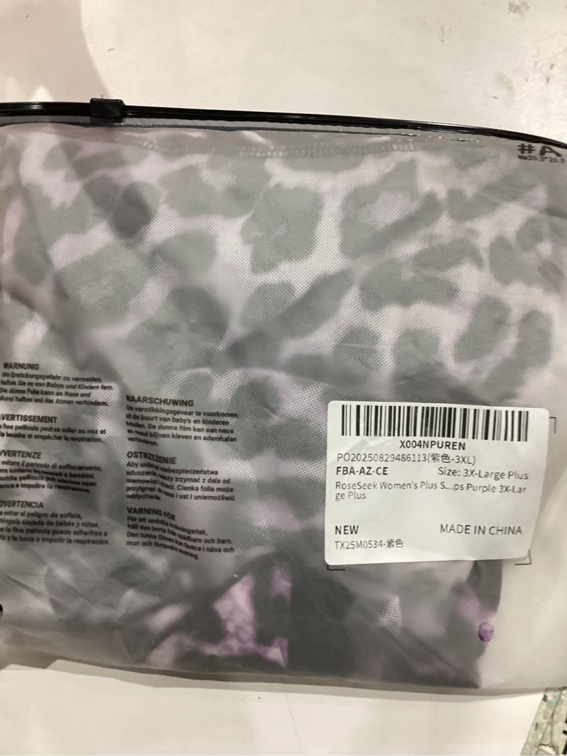 Condition photo showing Good Condition for Women's Plus Size Leopard Lace Blouses Sheer Mesh Tie Front Long Sleeve Shirts Going Out Tops 3X-Large Plus Purple