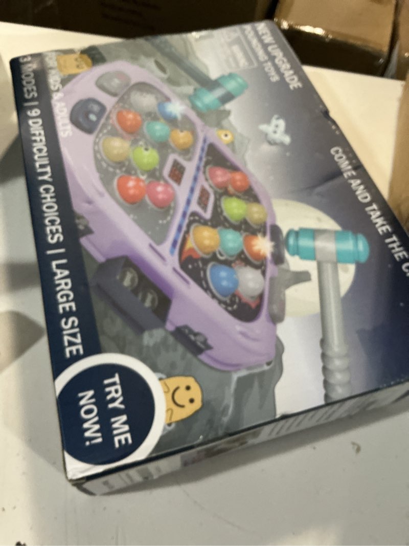 Condition photo showing New/Like New for whack game mole,toys for 3+ year old,birthday gifts for 3 4 5 6 year old boys,boys toys age 3,toddler gifts,2 player game toy,larger 11*15in whack toy with 5 modes,9 speeds,54 levels and light&sounds purple