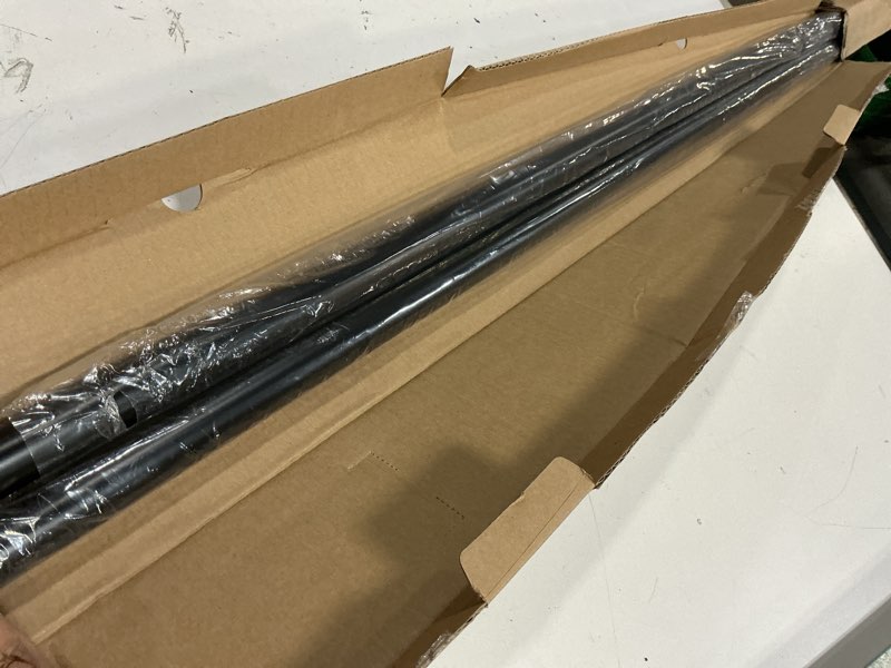 Condition photo showing New/Like New for ivilon curtain rods for windows - diamond knurled end cap, 1 inch diameter, telescoping adjustable curtain rod, 72 to 144 inches. color black 72 to 144 inches black