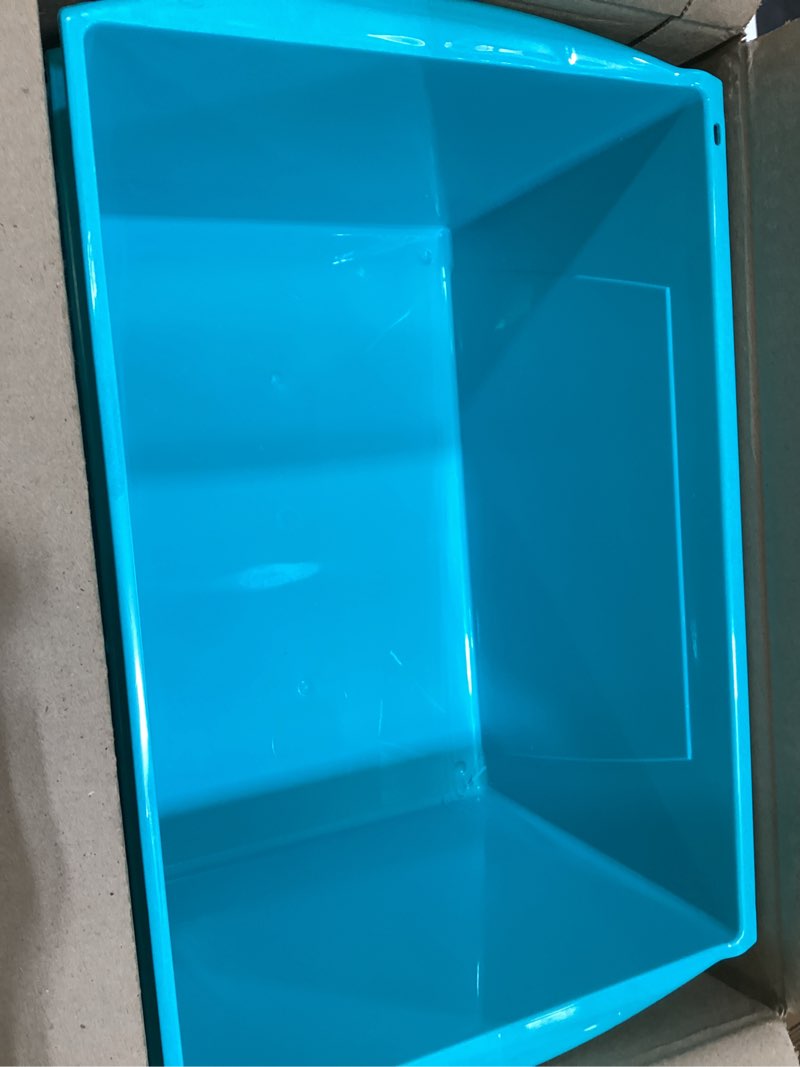 Condition photo showing Good Condition for Storex Extra-Large Book Bin, Interlocking Plastic Organizer for Home, Office and Classroom, Teal, 6-Pack (71134U06C) Teal 6-Pack