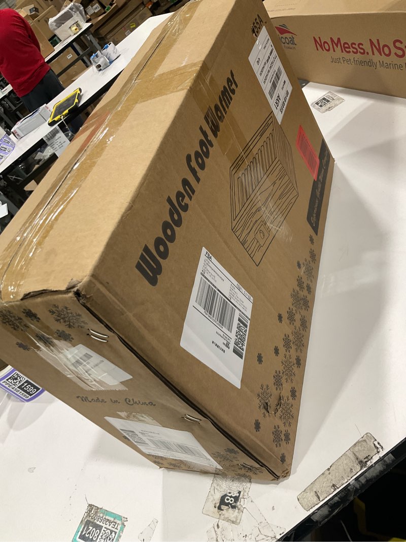 Condition photo showing New/Like New for Wooden Under Desk Foot Warmer, Powerful Fast Heating Personal Heater for Feet and Legs, Silent Energy Saving with Thermostat & Timer for Home Office (Temp Adjustment Tutorial in Video Gallery)