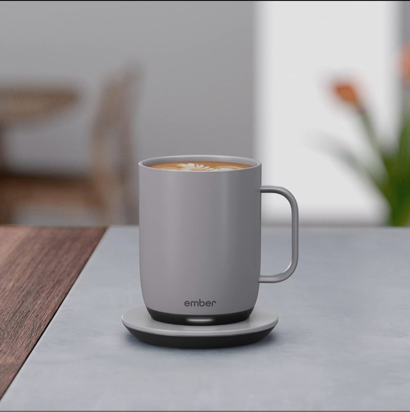 (App Needed To work)Ember Temperature Control Smart Mug 2, 14 Oz, App-Controlled Heated Coffee Mug with 80 Min Battery Life and Improved Design, GrayModel 