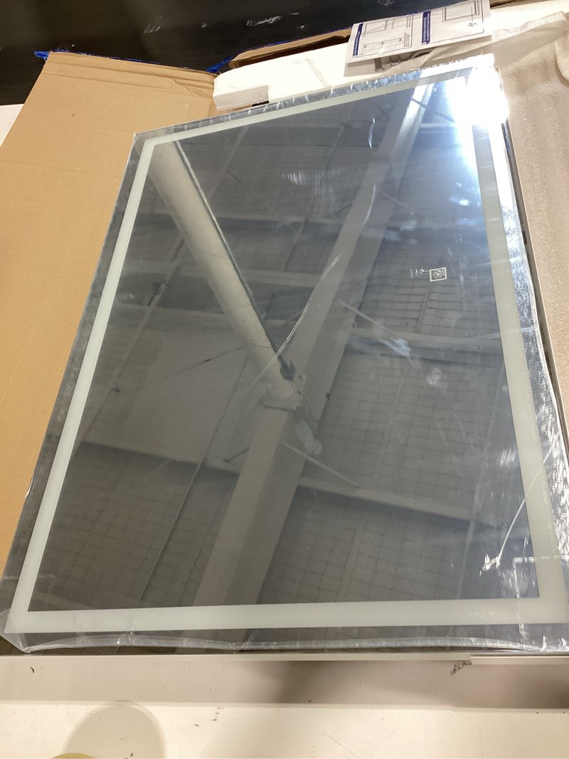Condition photo showing New/Like New for fennio large vanity mirror with lights?32" x 22"lighted makeup mirror, large makeup mirror with lights, touch sensor with dimmable 3 modes? vanity mirror square white white 32"l x 22"w