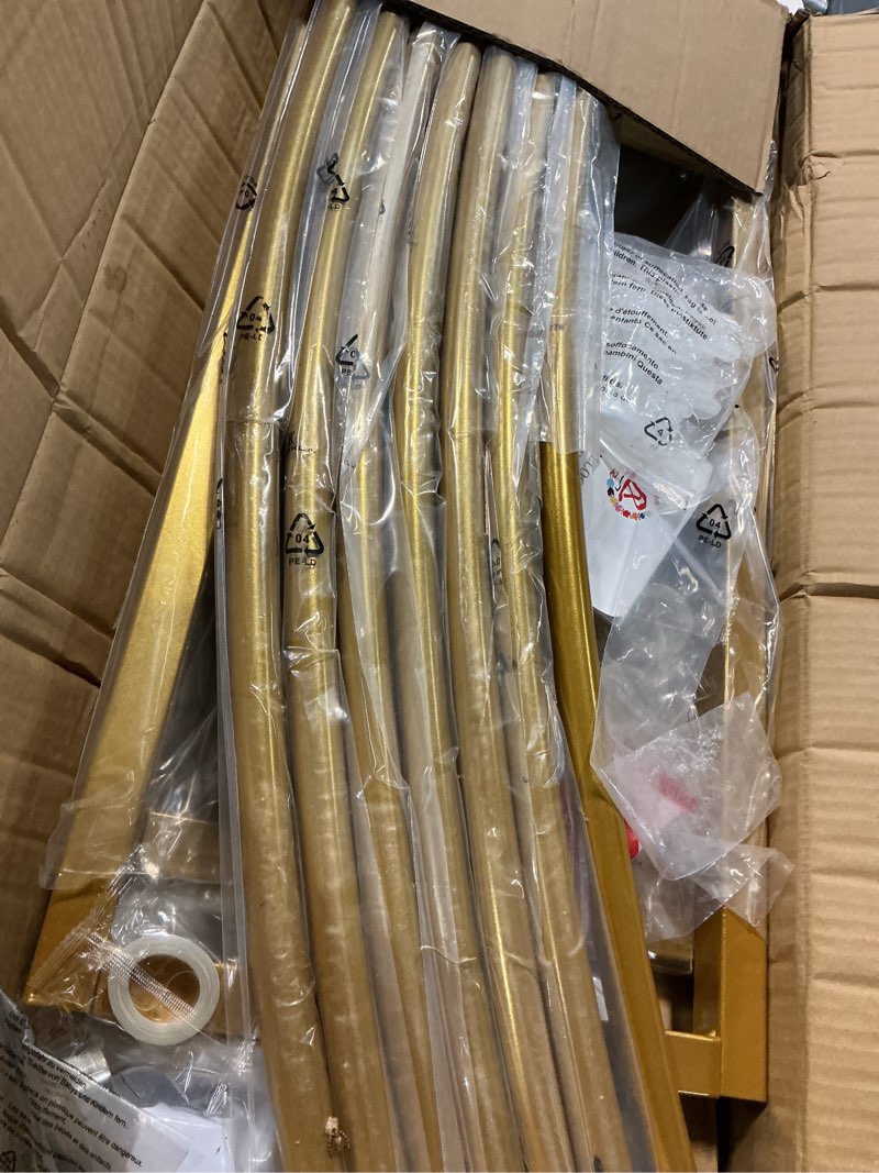 Condition photo showing Good Condition for langxun 9.5ft large size metal circle balloon arch stand decoration, arch frame for birthday wedding graduation decorations and event party supplies, baby shower photo background gold