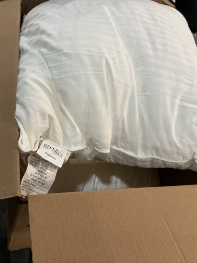 Condition photo showing Good Condition for beckham hotel collection euro size throw pillows (set of 2), 26 x 26 down alternative pillow insert for bed, couch, and sofa european white