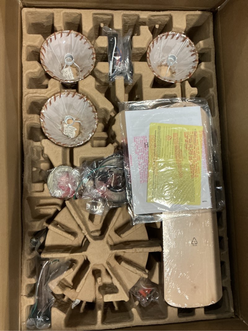 Condition photo showing Good Condition for lodge 52 in. led nutmeg ceiling fan with light and remote control