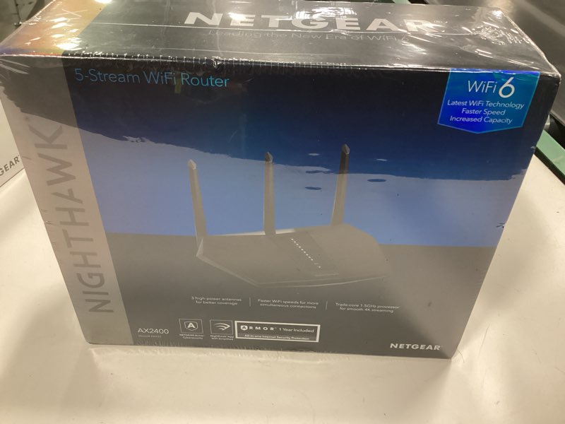 netgear nighthawk wifi 6 router (rax30) - security features, 5-stream dual-band gigabit router, ax24