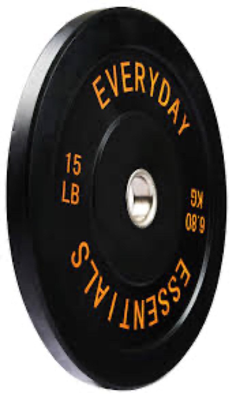 Fitvids Color Coded Olympic Bumper Plate Weight Plate w Steel Hub, Single, Black