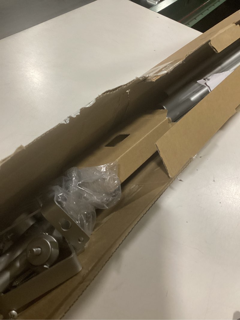 Condition photo showing Good Condition for TONIAL Bay Window Curtain Rods, 36 to 72 Inch Center Rod for Windows, 20 to 36 Inch Side Rods for Window 3/4 Inch Decoratice Drapery Rods with Small Cap End, Silver Silver 36-72"(3 sided)