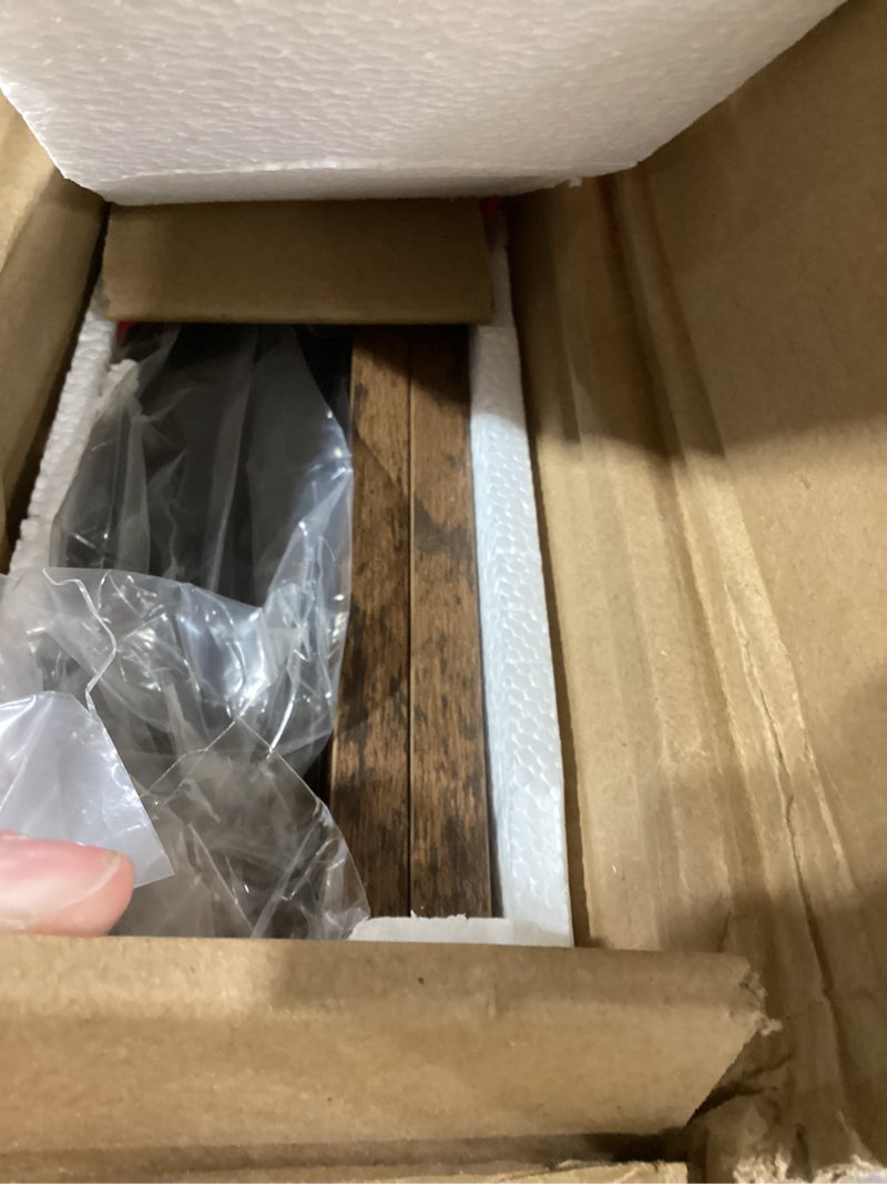 Condition photo showing Good Condition for Keelian 90 inch Narrow Console Table with Outlet,Adjustable Height(25"-37") Behind Sofa Table,Couch Behind Table Skinny,Couch Shelf with Charging Station,Long Entryway Tables for Living Room, Brown Rustic Brown 90" height-adjustable