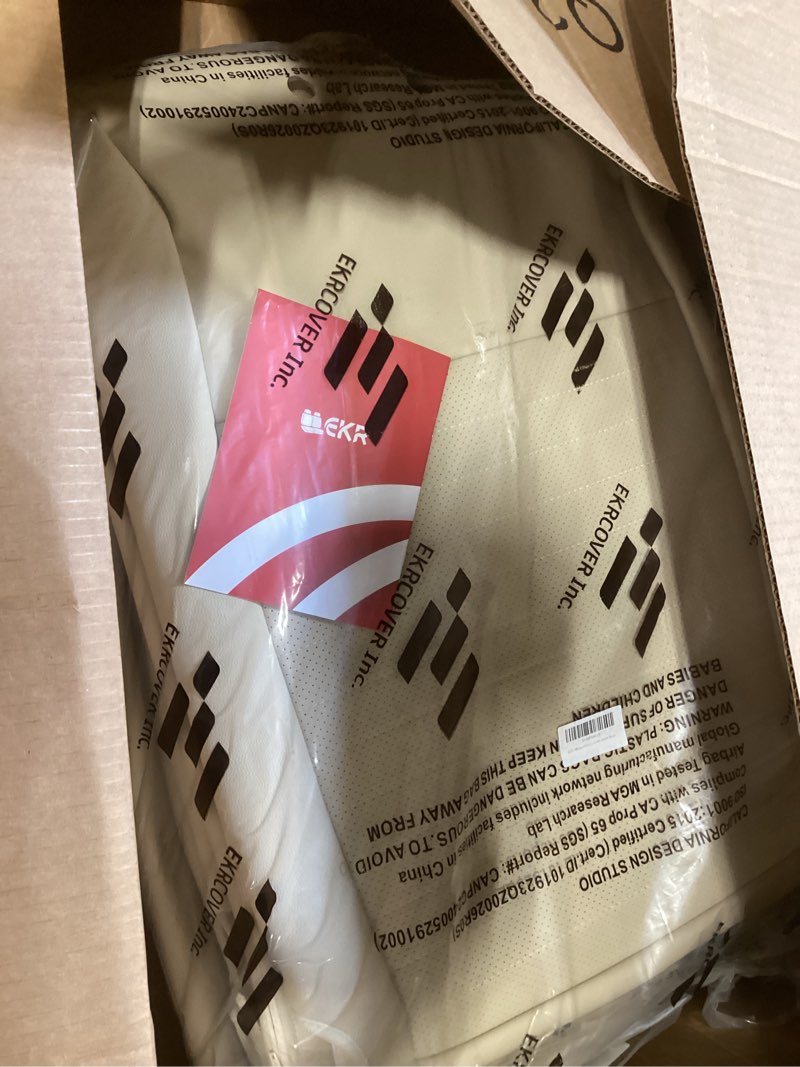 Condition photo showing Good Condition for ekr custom fit accord car seat covers for select honda accord ex-l,touring,sport,ex,hybrid 2018 2019 2020 2021 2022(rear row w/40/60 split backrest) -leather(beige) beige 2018-2022 ex-l,touring,sport,ex,hybrid