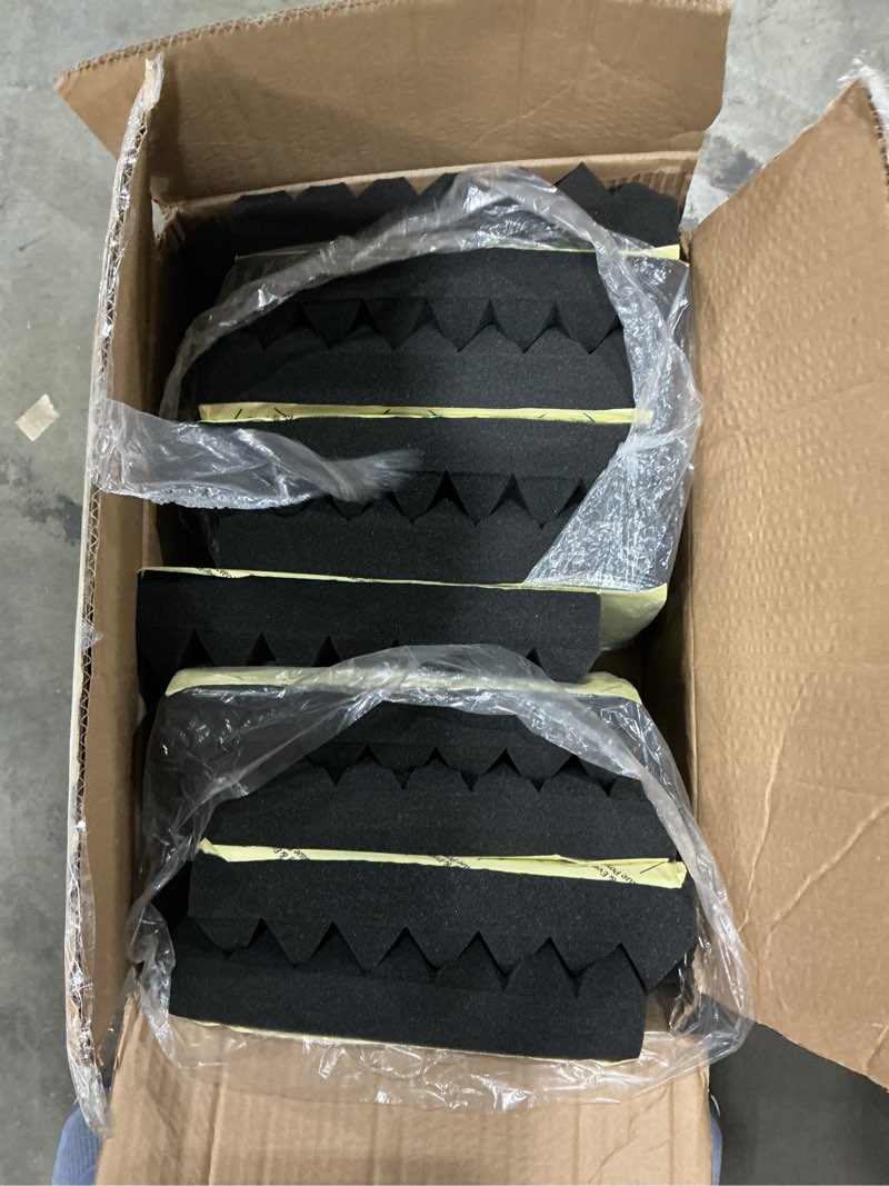 Condition photo showing Good Condition for acoustic foam pyramid panels 12”x12”,) charcoal 10 pack