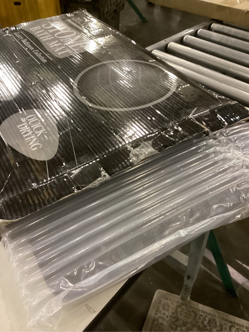 Condition photo showing New/Like New for DECOLURE Stone Bath Mat Large, Quick Dry & Non-Slip Diatomaceous Earth Shower Mat for Bathroom, Luxurious & Easy to Clean Diatomite Stone Mat for Bathroom, Kitchen, High Density (Large, Grey) Grey 26" x 17" (Rectangular)