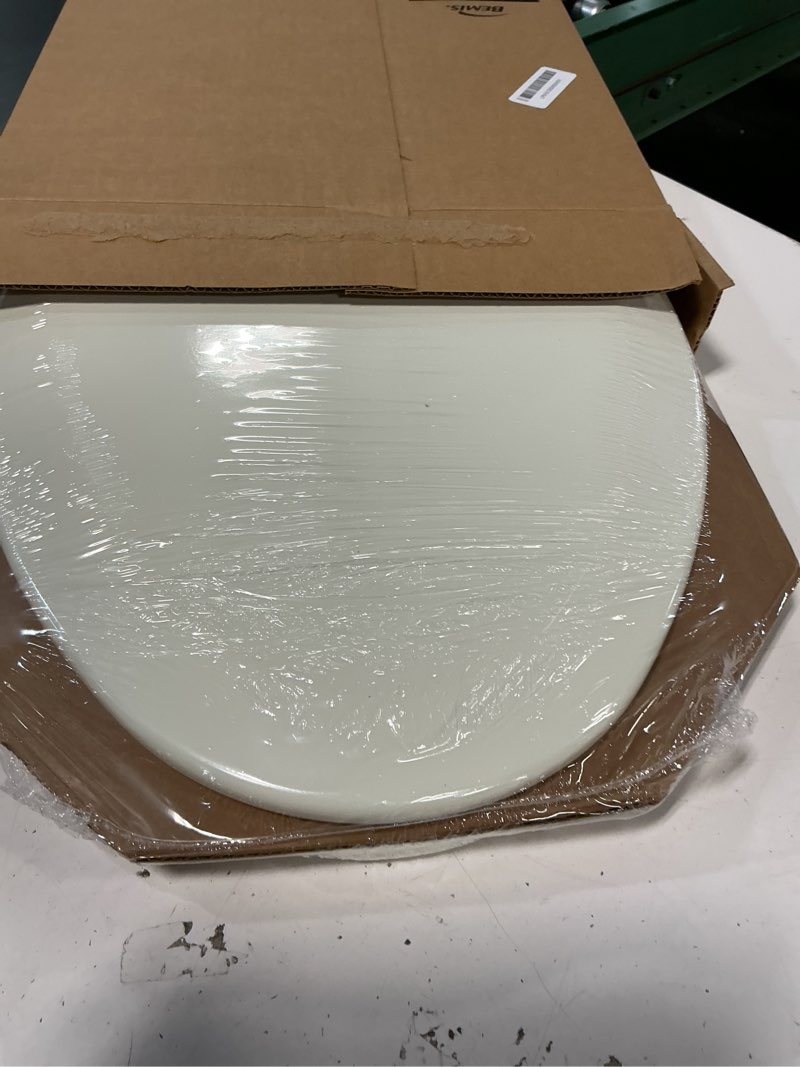Condition photo showing New/Like New for bemis 1500ec durable wood toilet seat with easy clean hinges, made in usa, elongated, biscuit biscuit elongated