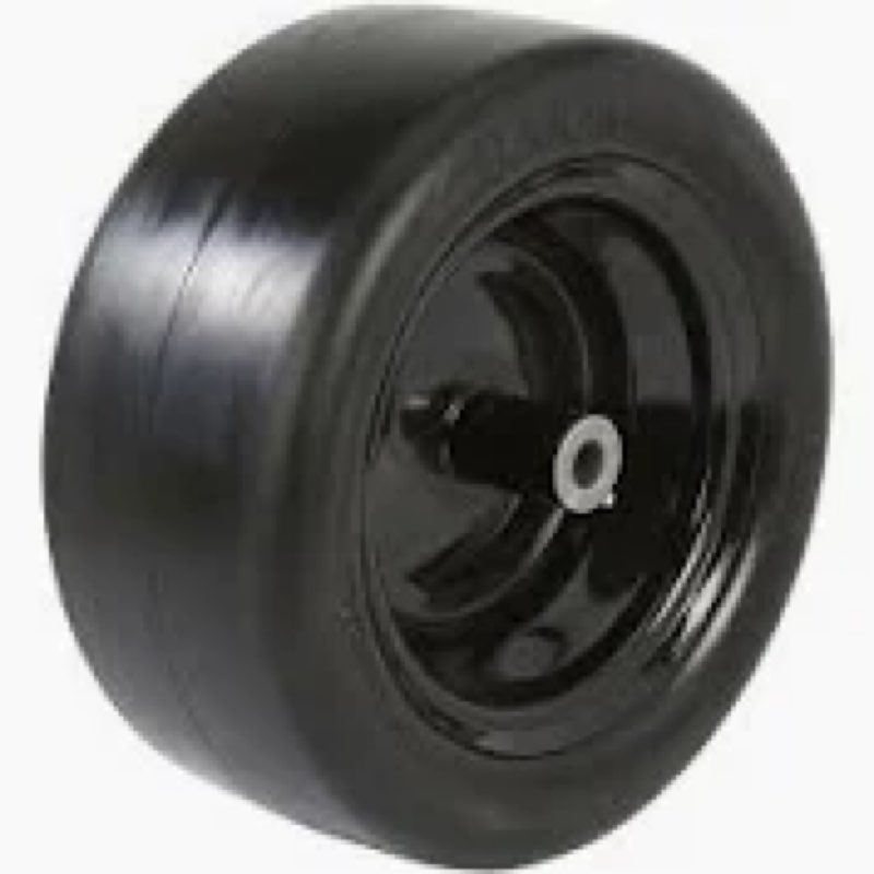 black 13x6.50-6 flat-free lawn mower tire - 2-pack heavy duty solid rubber, 550lbs capacity, fits ze