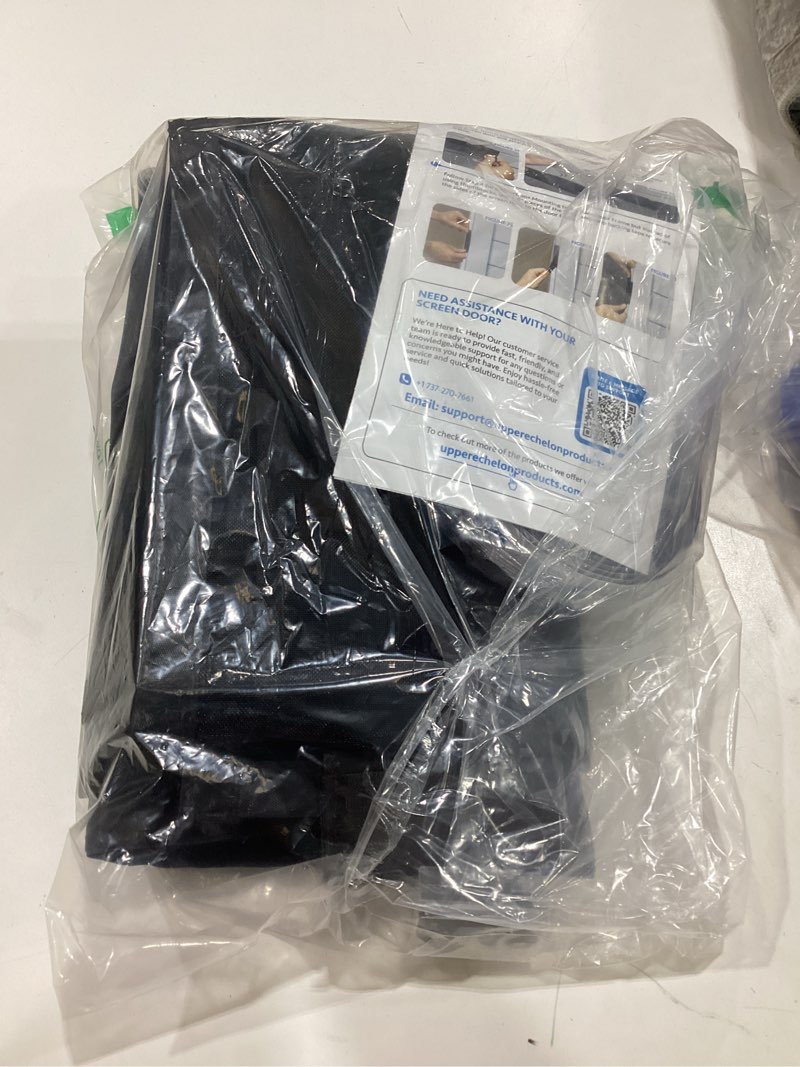 Condition photo showing New/Like New for flux phenom magnetic screen door - bugs out, breeze in - 9min install auto-sealing heavy duty double stitched mesh, 52 magnets, hands free sliding & patio doors net, pet & kid friendly, 38 x 82 inch black 38"x82"