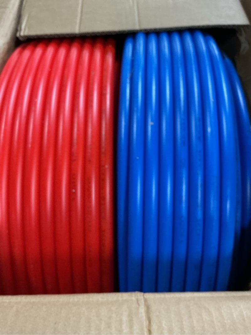 Condition photo showing New/Like New for PEX Pipe 1/2 Inch 300ft 2 Rolls PEX Tubing EVOH pex-B pipe Non Oxygen Barrier Durable Leakage-Proof Flexible for Residential Water Lines in Homes Pex Radiant Heat Tubing(Red+Blue) 1/2"x300FT 2Roll Red?Blue