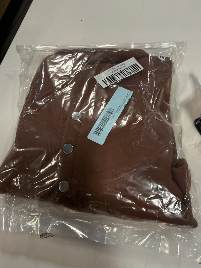 Condition photo showing Good Condition for moshu half boutton womens hoodies drawstring hooded sweatshirts for woman with pocket (color brown )