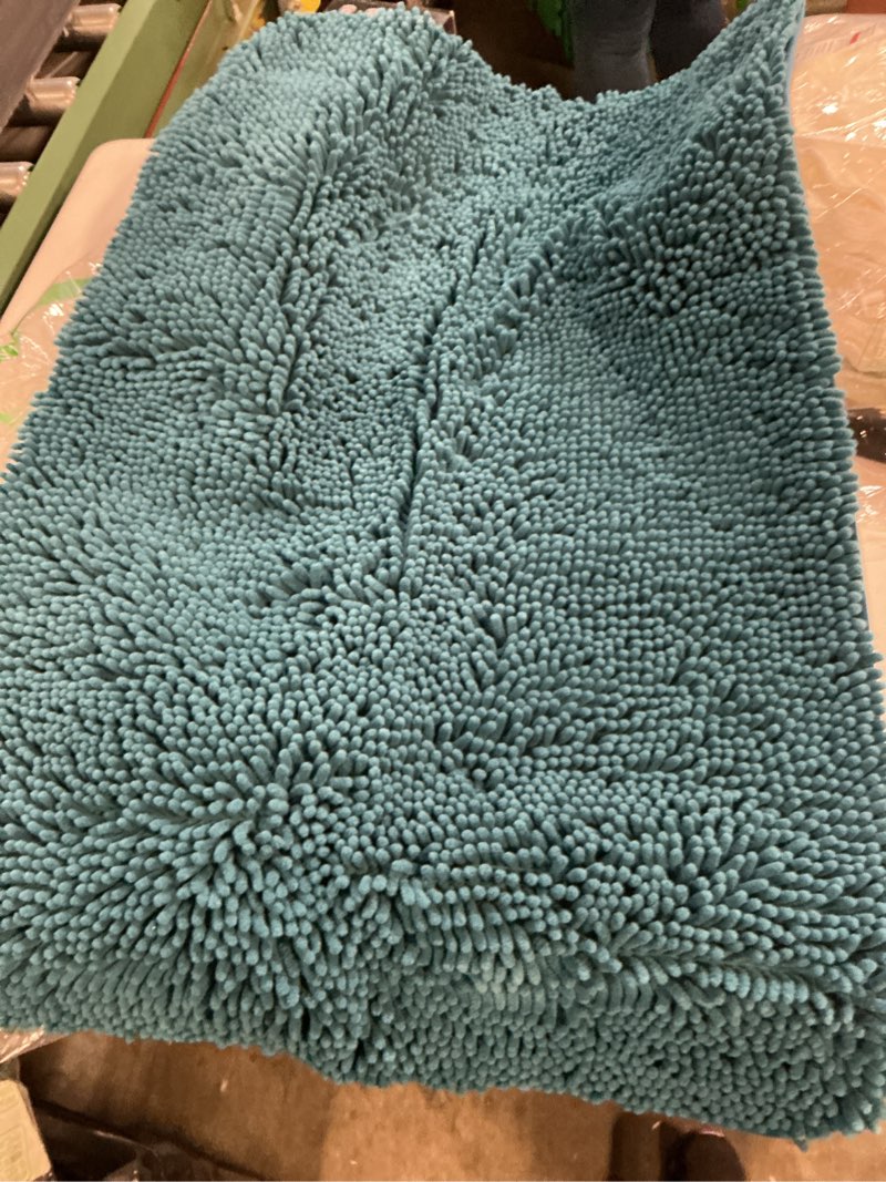 Condition photo showing Good Condition for h.versailtex microfiber bath rugs chenille floor mat ultra soft washable bathroom dry fast water absorbent bedroom area rugs, 24 x 42 - inch, dark teal 24" x 42" dark teal