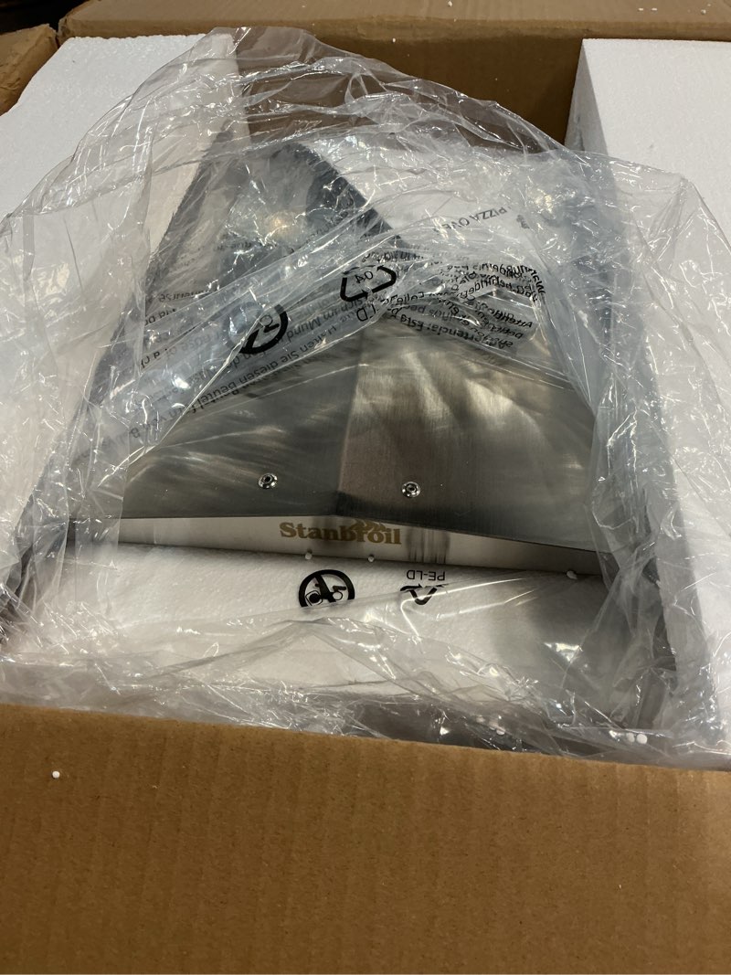 Condition photo showing New/Like New for stanbroil wood fired pizza oven attachment pizza maker for traeger, pit boss, camp chef, green mountain grills, z grills, smokin brothers pellet grills, silver