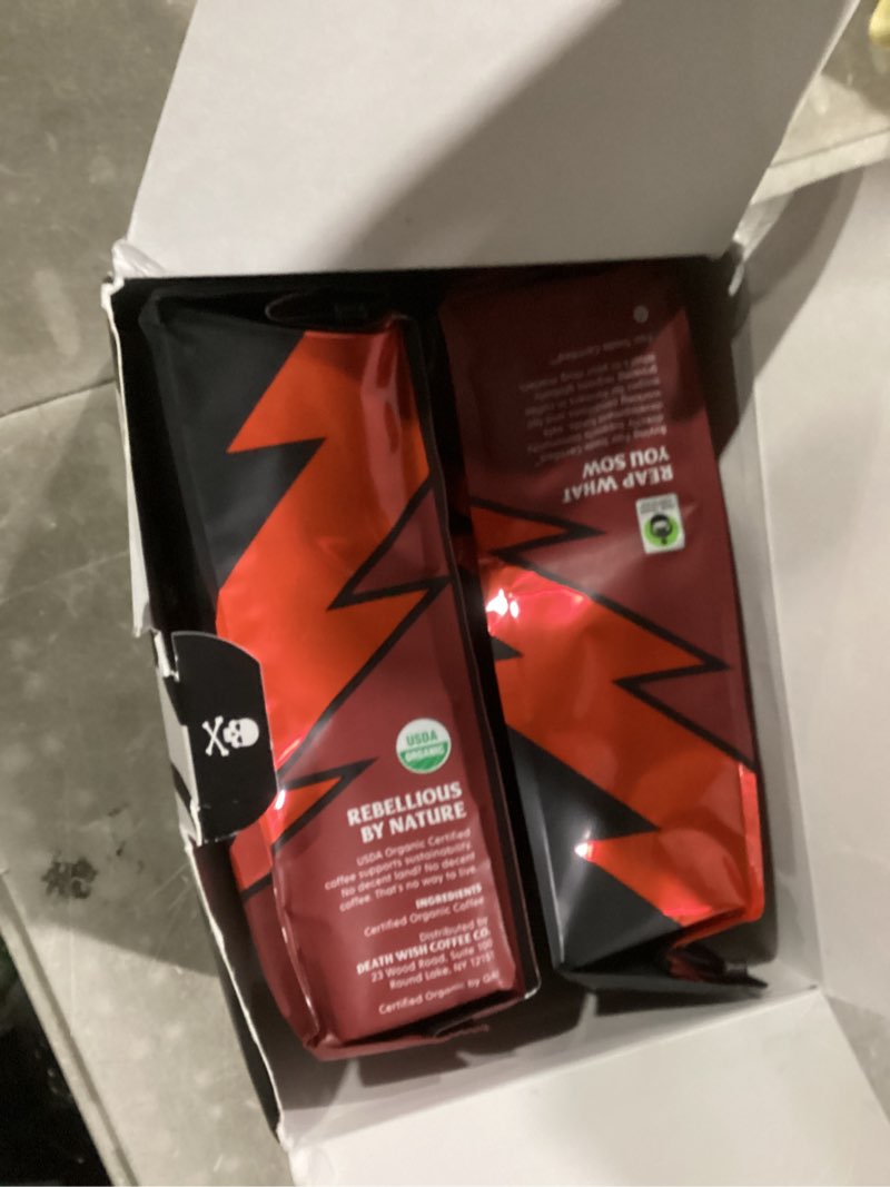 Condition photo showing Good Condition for death wish coffee, whole bean dark roast - usa organic coffee beans bundle/bulk - fair trade arabica & robusta - 16 ounce (pack of 2) dark roast 16 ounce (pack of 2)