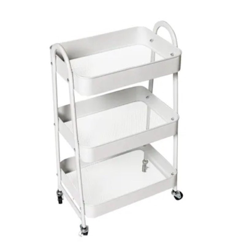 3-Tier Metal Rolling Cart 17.9in X 29.9in