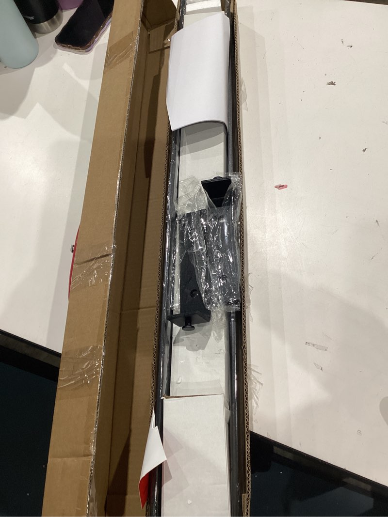 Condition photo showing Good Condition for 64" bifold sliding barn door hardware track kit,side mounted black j shape roller,smoothly and quietly,assembly easy,fit double 30" bi-folding doors (door not included) 64'' for 2 doors (hardware only) black-j shape