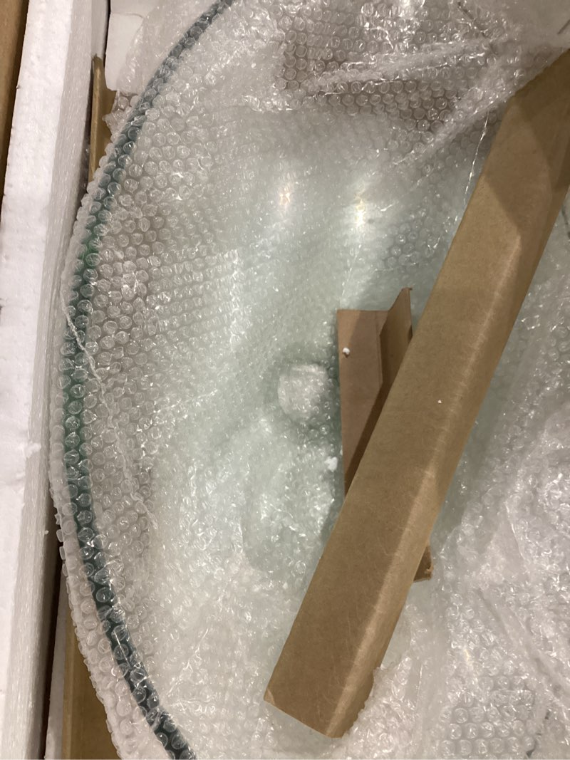 Condition photo showing Good Condition for YIMAI Glass Vessel Sink, Above Counter Oval Bathroom Vanity Sink, 18.5" x 11.8" Clear Tempered Glass for Modern Bathrooms, Vanity, Powder Room, Guest Bathroom Oval-Transparent-18.5"