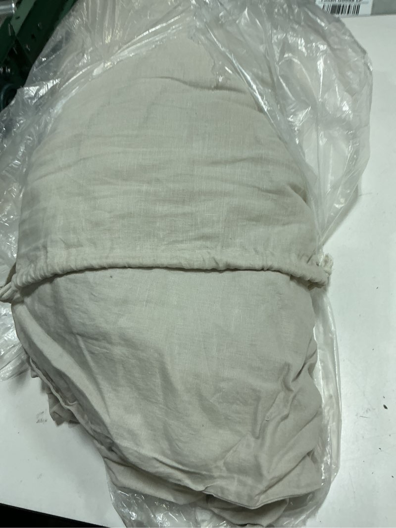 Condition photo showing As Is for european linen duvet cover set, king/cal king, sand
